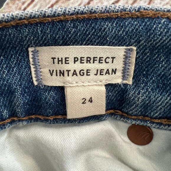 J1-- MADEWELL blue women' cut hem stretch casual perfect vintage jeans 24 - Picture 9 of 10
